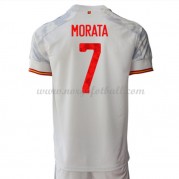 Spania 2021 Landslag Alvaro Morata 7 Fotballdrakter Bortedraktsett Kortermet..